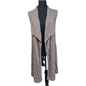 Artisan NY Women's Open Front Cardigan Sweater Size Small Beige Boho Cottage